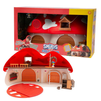 The Smurfs, Fire Station Playset with Mechanical and Electronic Functions, Includes Exclusive 2.25 Inch Smurf Figure and Accessories, As Seen on TV, Ages 3+