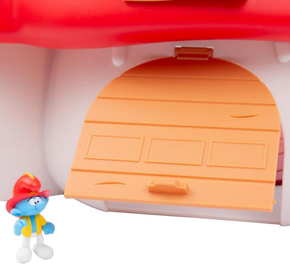The Smurfs, Fire Station Playset with Mechanical and Electronic Functions, Includes Exclusive 2.25 Inch Smurf Figure and Accessories, As Seen on TV, Ages 3+