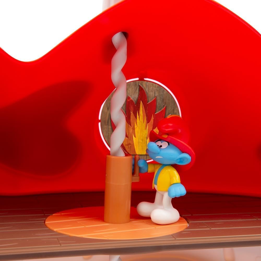 The Smurfs, Fire Station Playset with Mechanical and Electronic Functions, Includes Exclusive 2.25 Inch Smurf Figure and Accessories, As Seen on TV, Ages 3+
