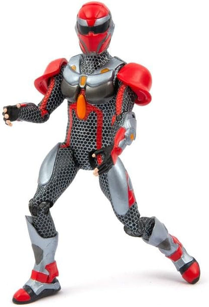 GORMITI THE NEW ERA, Scion of the Fire Clan Zane Action Figure, 15cm Articulated Character with Silver Effect Armour, Highly Detailed Collectible Toy for Kids Aged 4+