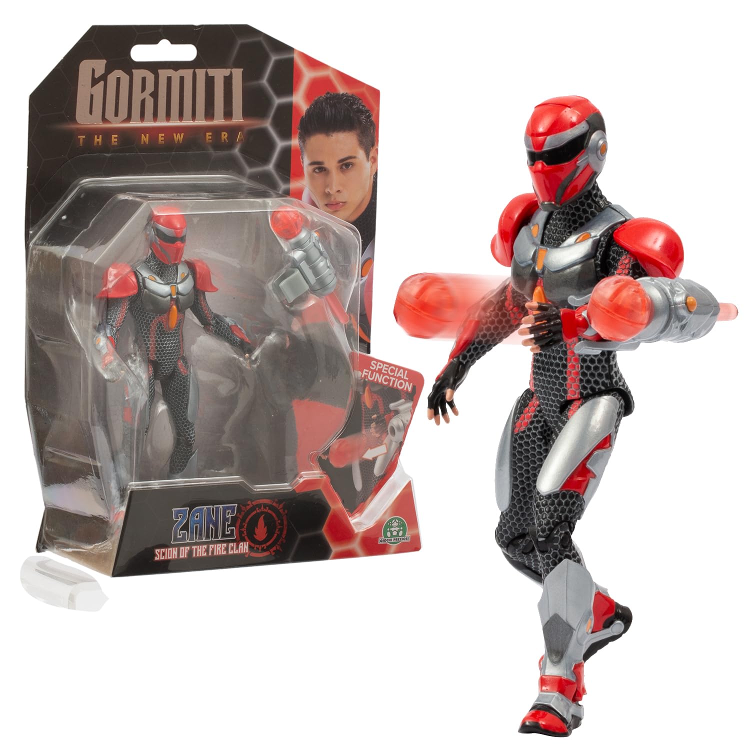 Giochi Preziosi Gormiti: The New Era - Zane Scion Of The Fire Clan Action Figure 15Cm (Grv11000)