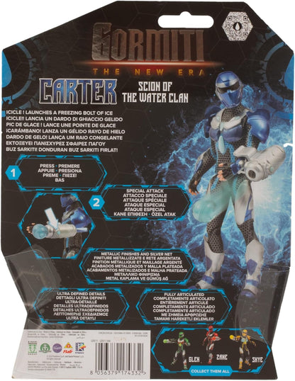 Gormiti GRV113 Articulated Figure 15 cm Sprout with Attack Function, Water Model - Carter, for Children from 4 Years, Multi-Colour