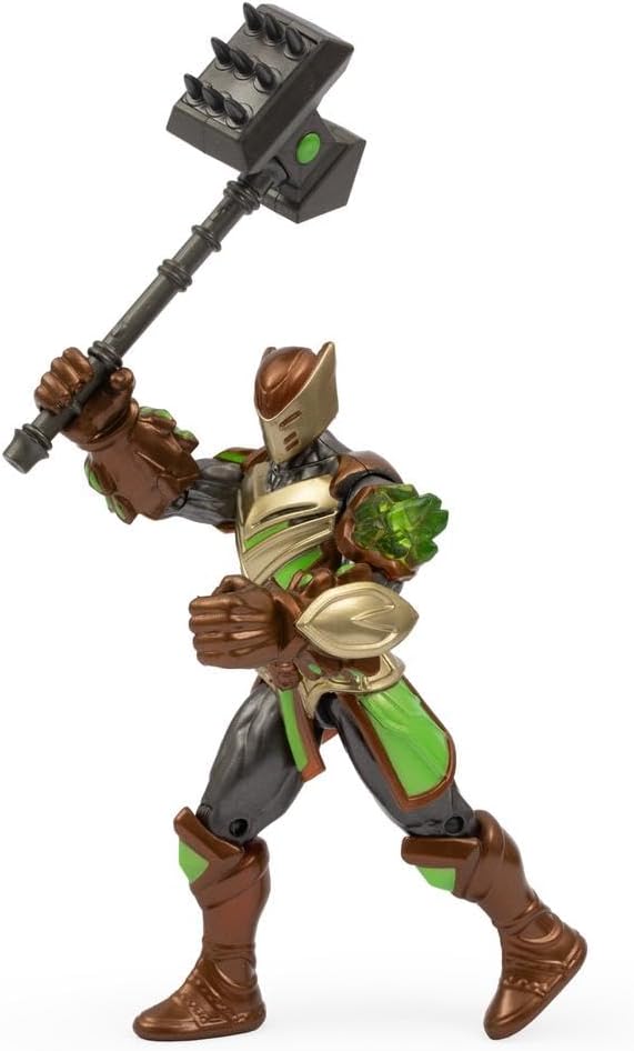 GORMITI THE NEW ERA - Rockard Glen Earth Clan Gormita, 15 cm Articulated Action Figure, Hero with Bronze Green Armor and Seismic Hammer Accessory, for Children from 3 Years Old