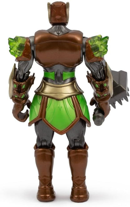 GORMITI THE NEW ERA - Rockard Glen Earth Clan Gormita, 15 cm Articulated Action Figure, Hero with Bronze Green Armor and Seismic Hammer Accessory, for Children from 3 Years Old