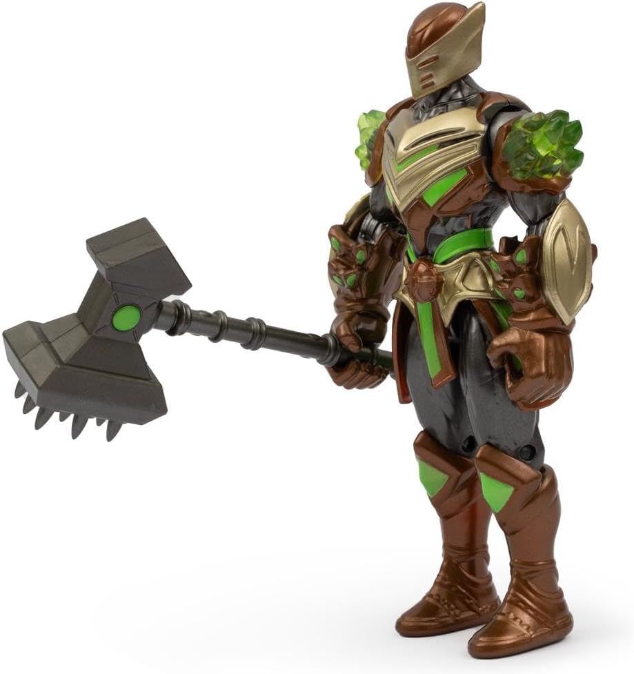 GORMITI THE NEW ERA - Rockard Glen Earth Clan Gormita, 15 cm Articulated Action Figure, Hero with Bronze Green Armor and Seismic Hammer Accessory, for Children from 3 Years Old
