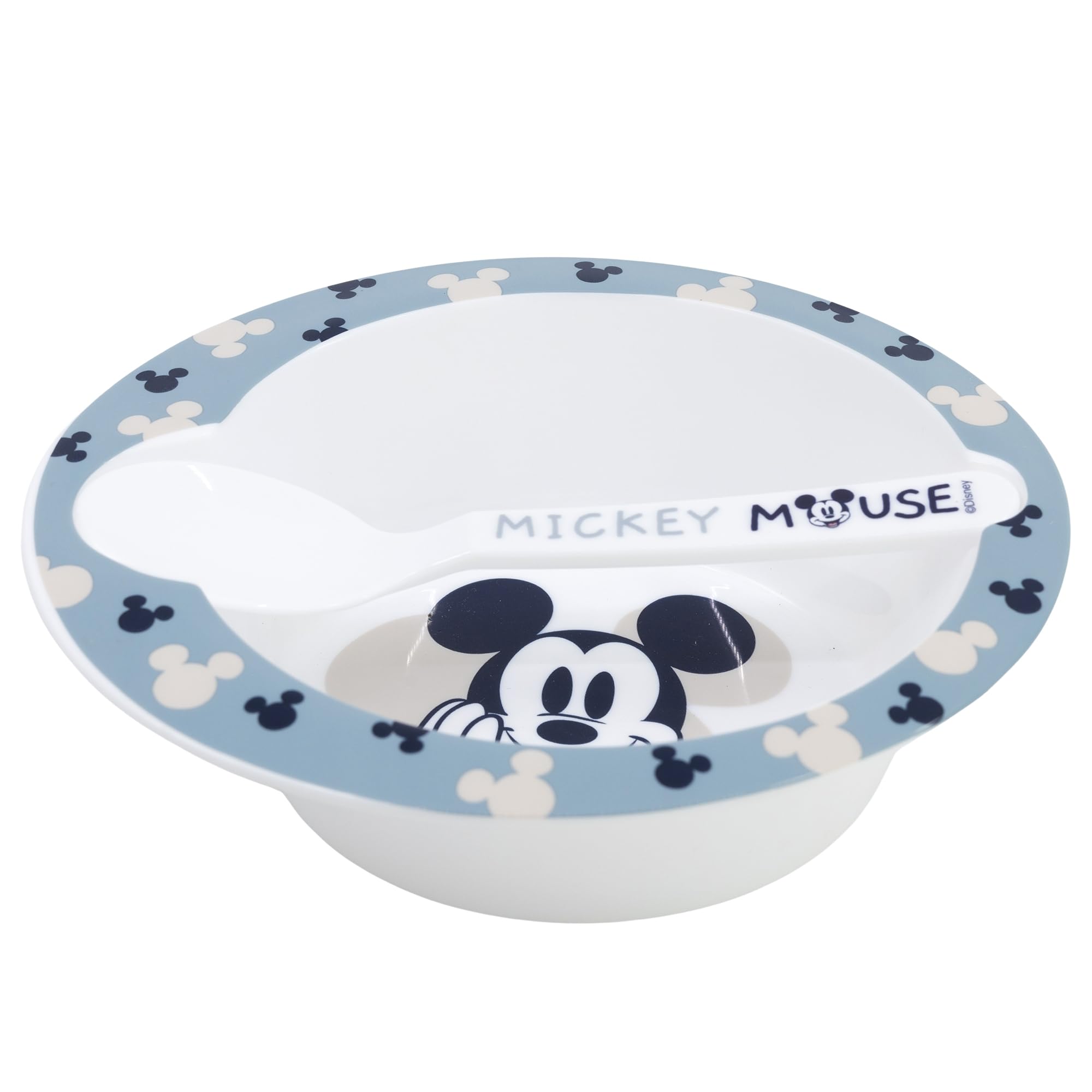 Stor Mickey Mouse 2pcs Kids Micro Set Breakfast Dinner Tableware Set - Micro Bowl and PP Spoon, BPA Free, Children, Baby