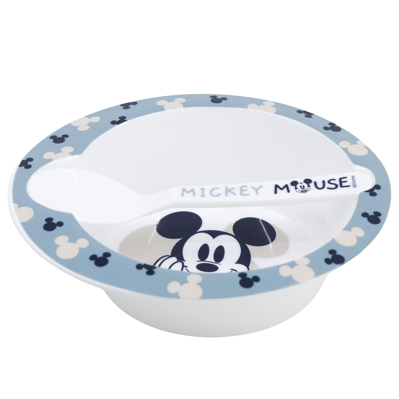 Stor Mickey Mouse 2pcs Kids Micro Set Breakfast Dinner Tableware Set - Micro Bowl and PP Spoon, BPA Free, Children, Baby