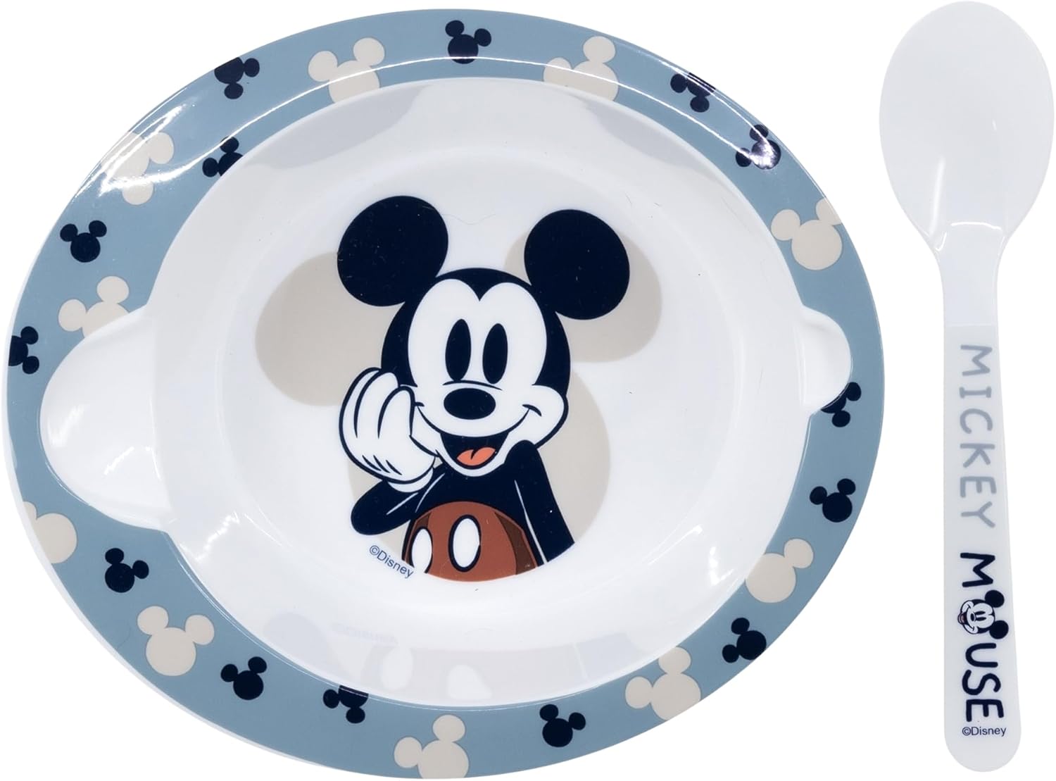 Stor Mickey Mouse 2pcs Kids Micro Set Breakfast Dinner Tableware Set - Micro Bowl and PP Spoon, BPA Free, Children, Baby