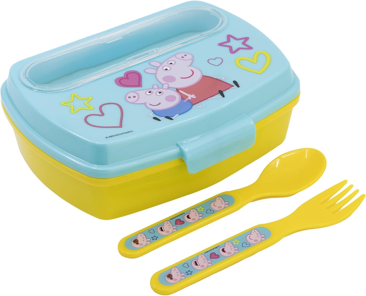 Stor: Peppa Pig Core 2022 - Funny Sandwich Box With Cutlery (13909)