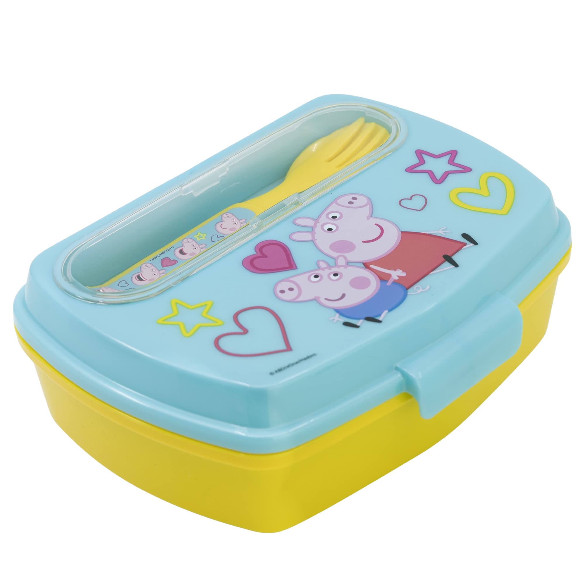 Stor: Peppa Pig Core 2022 - Funny Sandwich Box With Cutlery (13909)