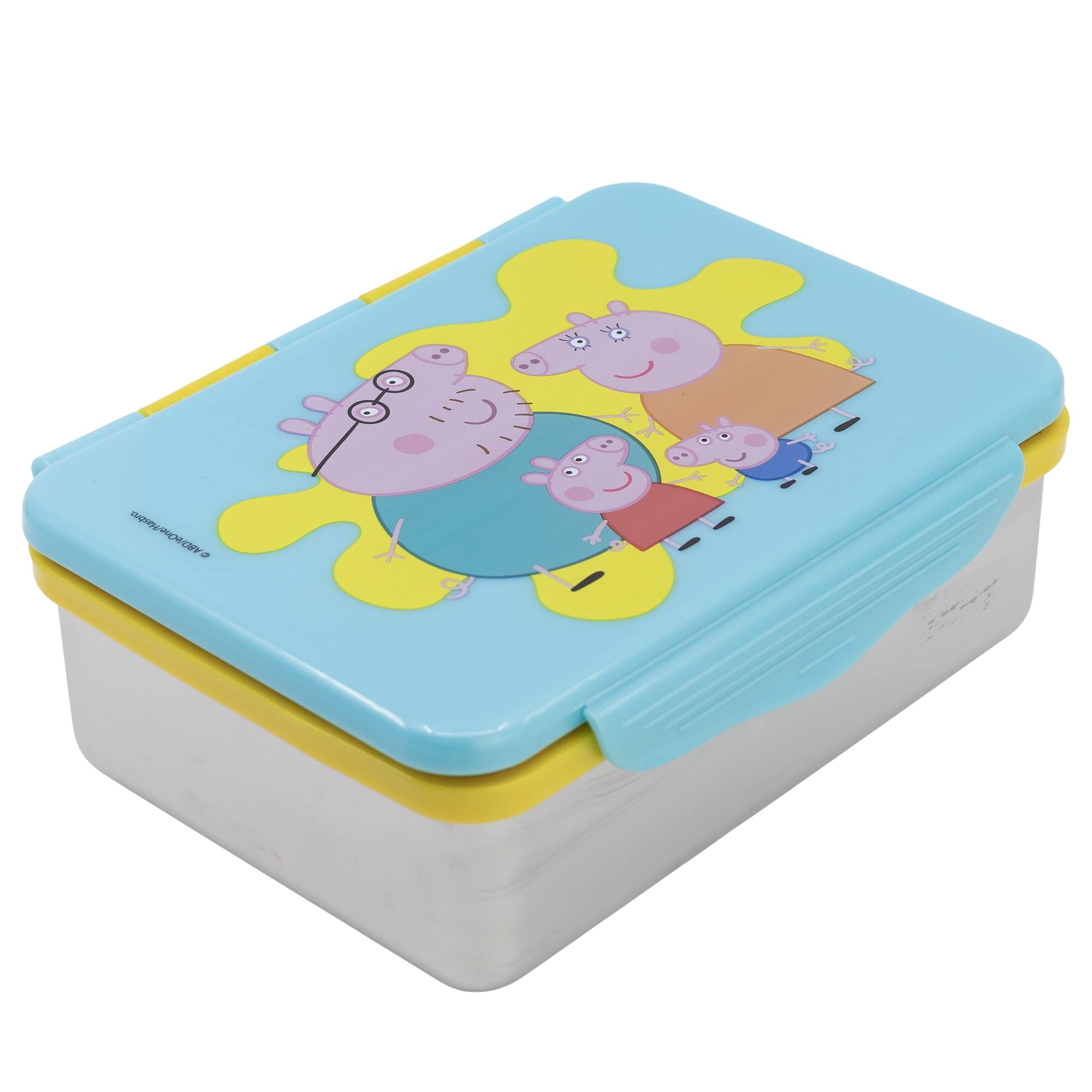 Stor: Peppa Pig Core 2022 - Stainless Steel Clamp Rectangular Sandwich Box (1100Ml) (13956)