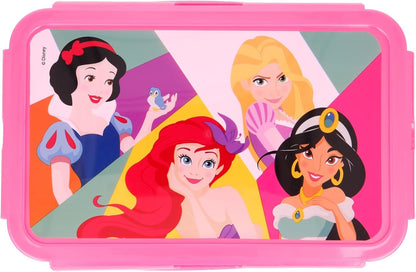 Disney Princess Kids Rectangular Lunch Bento Food Box Container with Removable Compartments 1190ml Leak Proof, BPA Free …