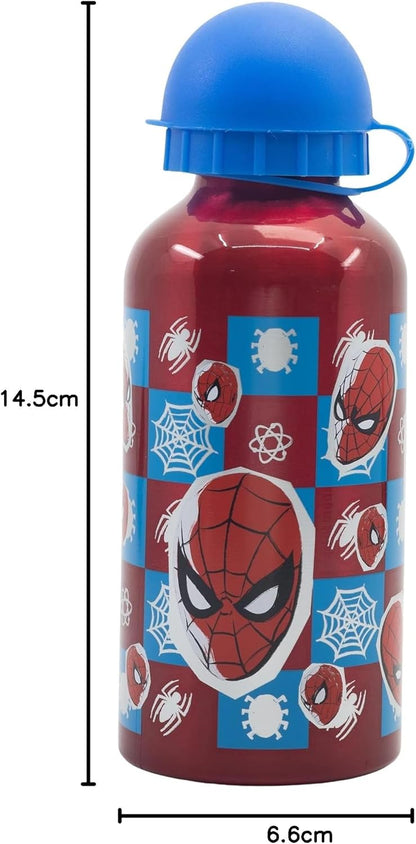 Stor 400ML KIDS ALUMINIUM BOTTLE | SPIDERMAN ARACHNID GRID