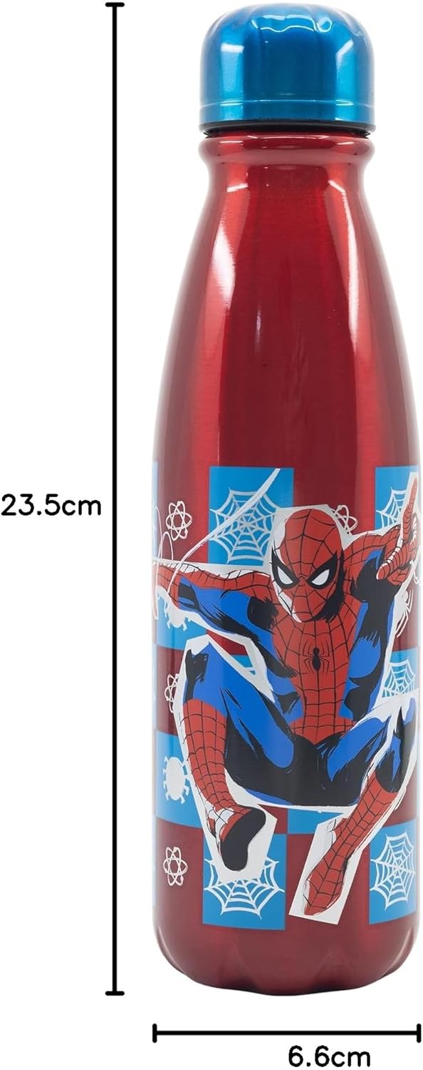 Stor 600ML KIDS ALUMINIUM BOTTLE | SPIDERMAN ARACHNID GRID