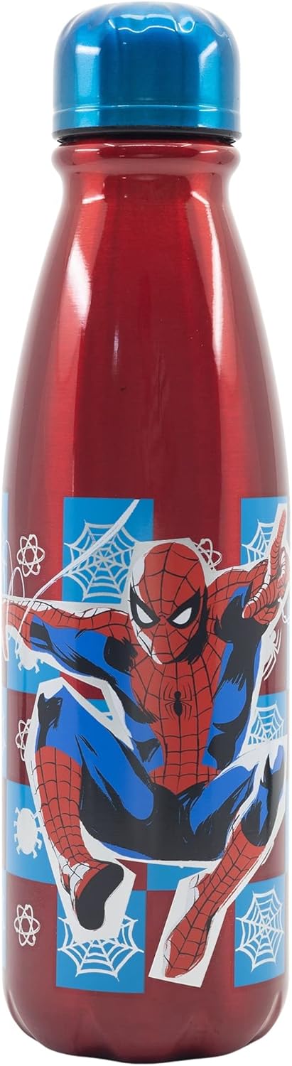 Stor 600ML KIDS ALUMINIUM BOTTLE | SPIDERMAN ARACHNID GRID