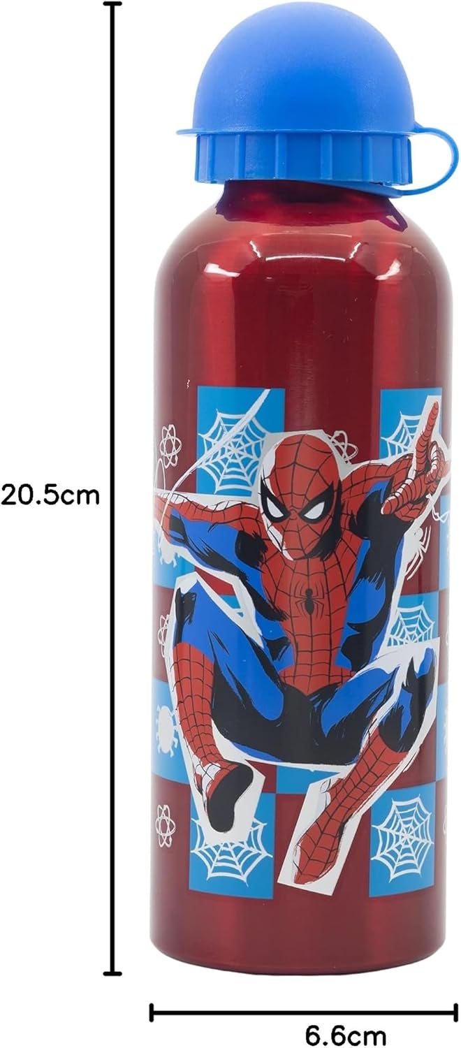 Stor 530ML KIDS ALUMINIUM BOTTLE | SPIDERMAN ARACHNID GRID