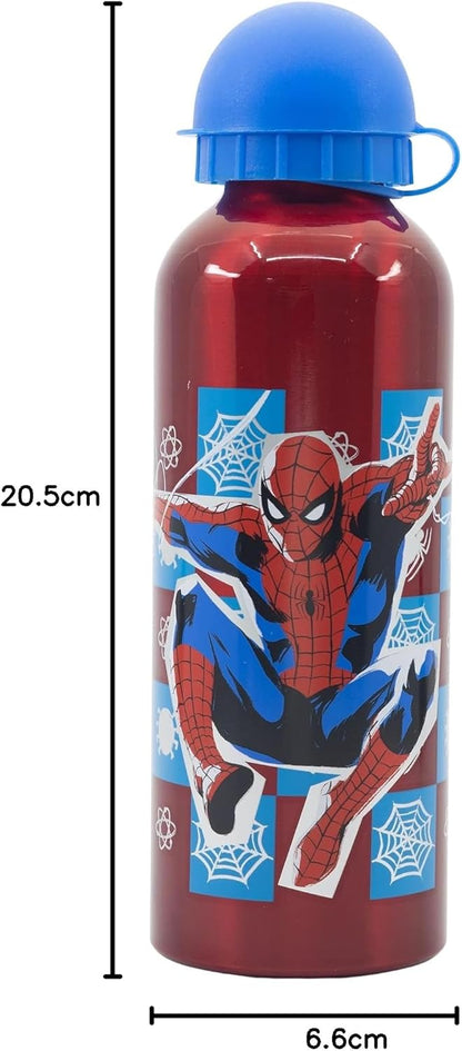 Stor 530ML KIDS ALUMINIUM BOTTLE | SPIDERMAN ARACHNID GRID