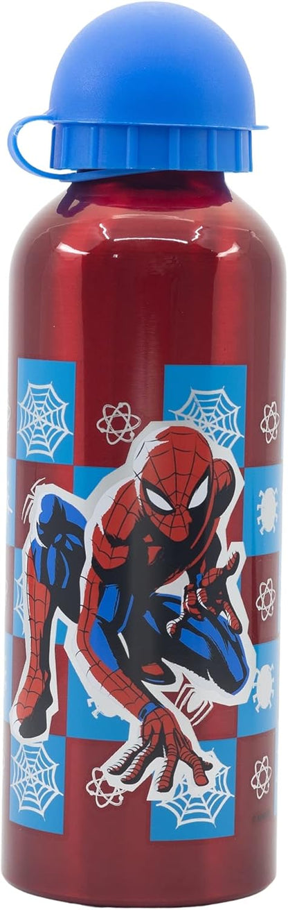 Stor 530ML KIDS ALUMINIUM BOTTLE | SPIDERMAN ARACHNID GRID