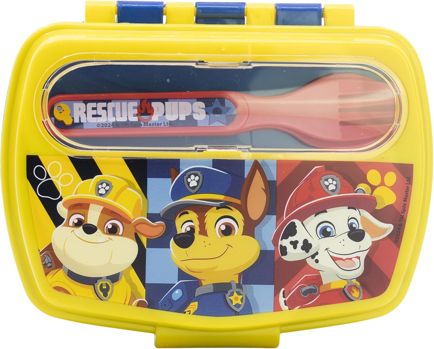 Stor 81609 SANDWICHERA Rectangular CON CUBIERTOS PAW Patrol BOY Rescue PUPS Lunch Box, Plastic