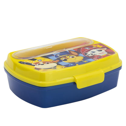 Stor 81609 SANDWICHERA Rectangular CON CUBIERTOS PAW Patrol BOY Rescue PUPS Lunch Box, Plastic