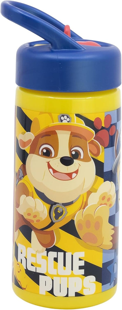 Paw Patrol Boy Sports Water Bottle with Straw and Built-in Handle 410ml