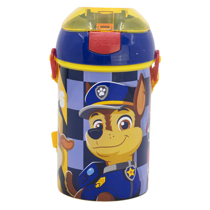 Reusable Bottle Robot Pop Up with Straw, Corra Y CIERRE DE 450 ml | Paw Patrol Boy Rescue Pups