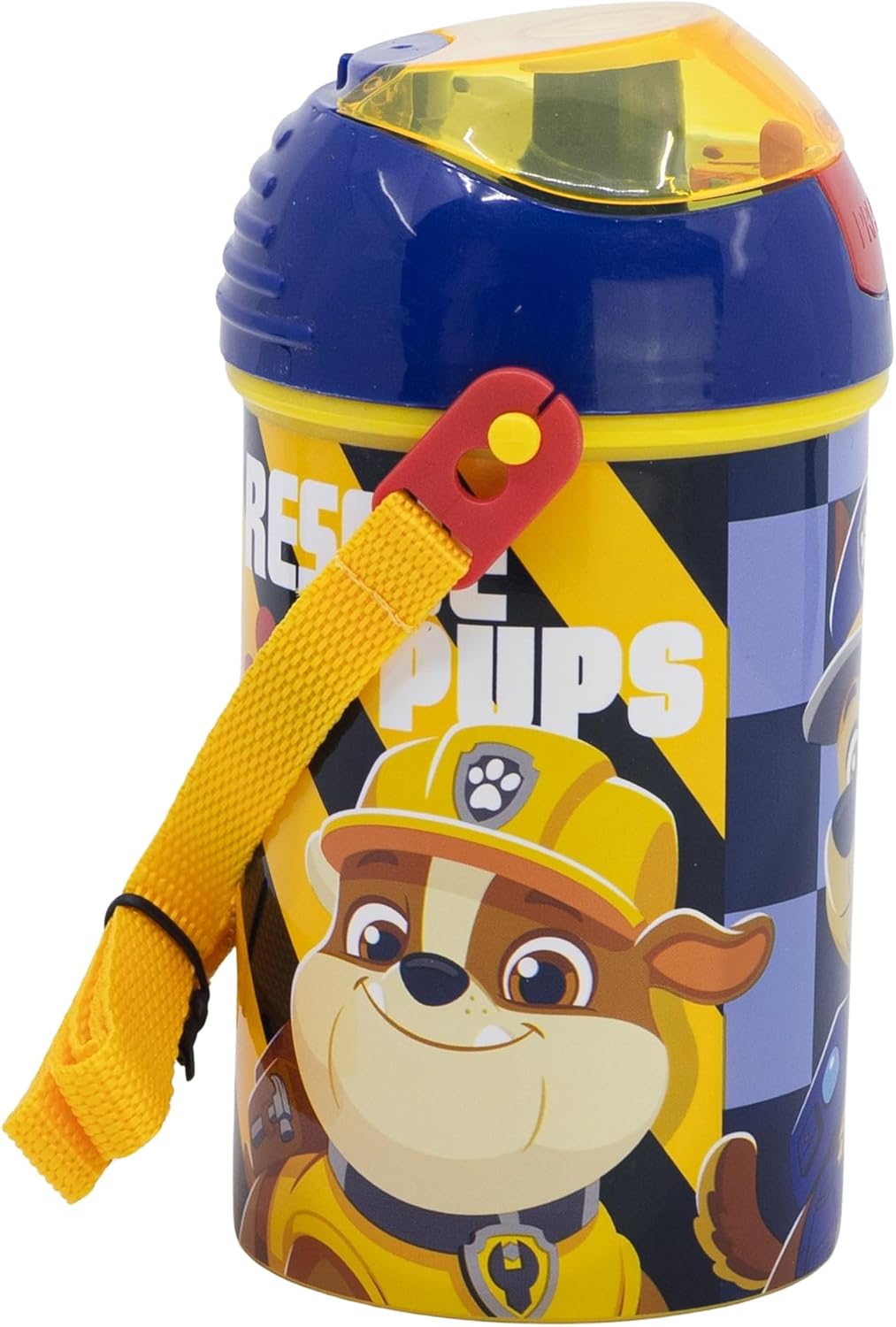 Reusable Bottle Robot Pop Up with Straw, Corra Y CIERRE DE 450 ml | Paw Patrol Boy Rescue Pups