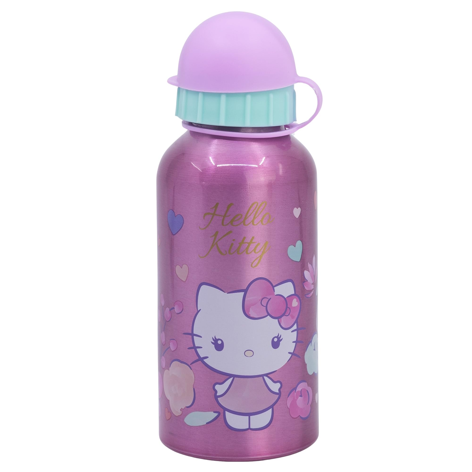 Hello Kitty Kids Aluminium Water Bottle - 400ml Reusable Water Bottle for Kids