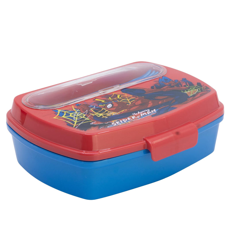 Stor: Marvel Spiderman Moving Target - Funny Sandwich Box With Cutlery (83509)