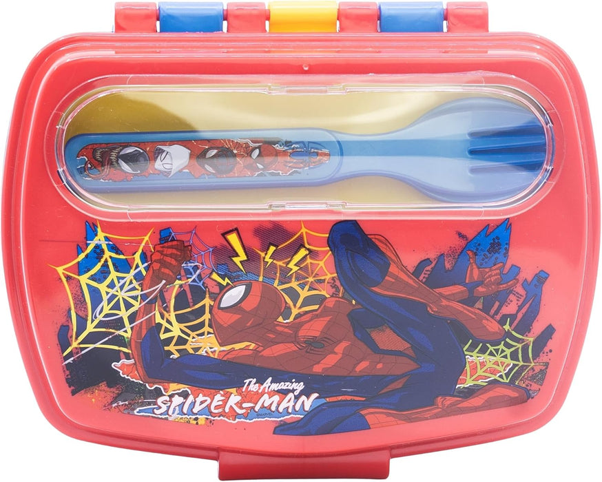 Stor: Marvel Spiderman Moving Target - Funny Sandwich Box With Cutlery (83509)
