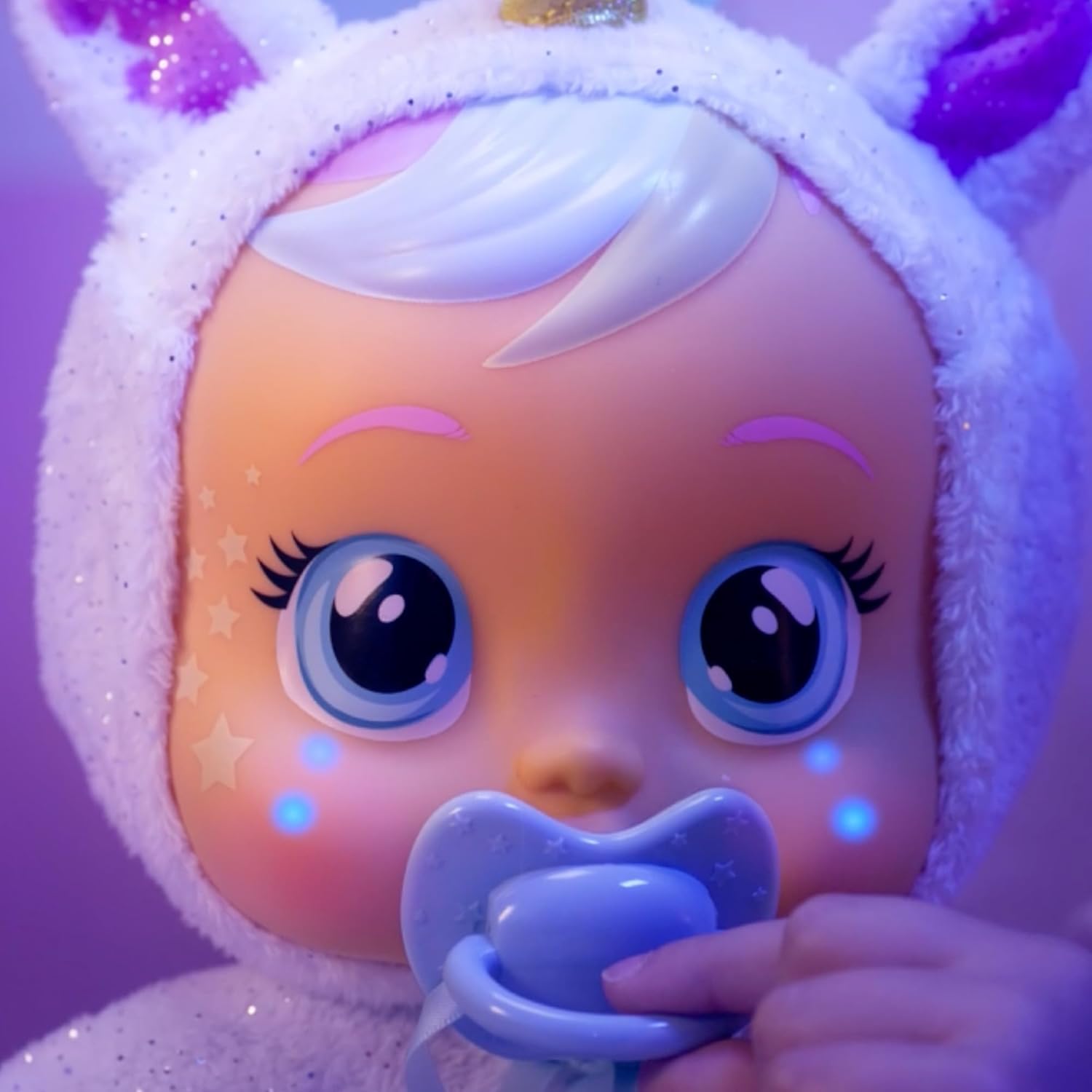 Cry Babies Goodnight Dreamy - Interactive Soft Cuddly Doll, Bedtime Doll with Night Light and Lullabys - Gift Toy for Girls and Boys Ages 18 Months and Up