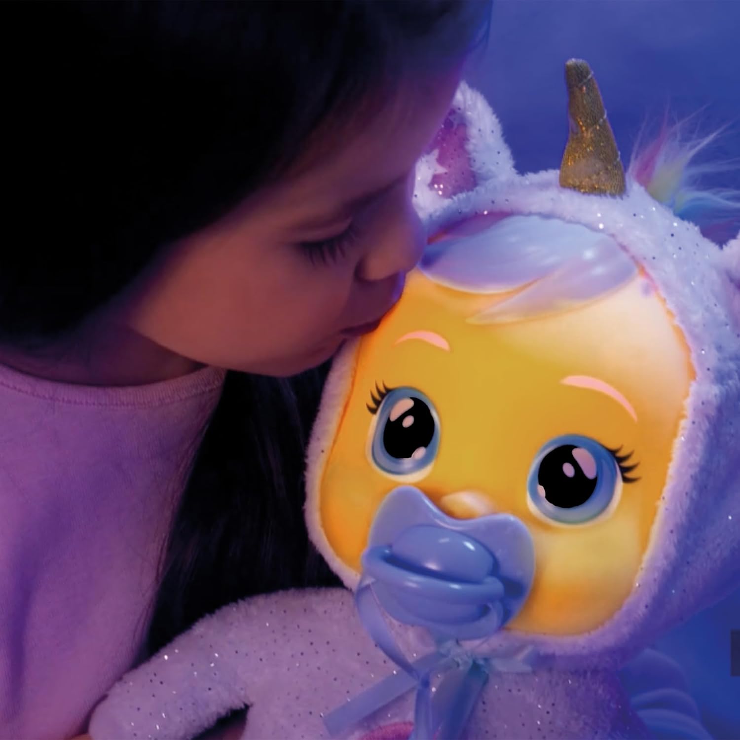 Cry Babies Goodnight Dreamy - Interactive Soft Cuddly Doll, Bedtime Doll with Night Light and Lullabys - Gift Toy for Girls and Boys Ages 18 Months and Up