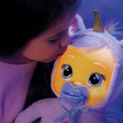 Cry Babies Goodnight Dreamy - Interactive Soft Cuddly Doll, Bedtime Doll with Night Light and Lullabys - Gift Toy for Girls and Boys Ages 18 Months and Up