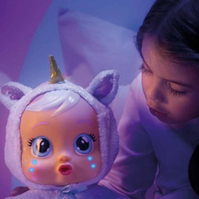 Cry Babies Goodnight Dreamy - Interactive Soft Cuddly Doll, Bedtime Doll with Night Light and Lullabys - Gift Toy for Girls and Boys Ages 18 Months and Up