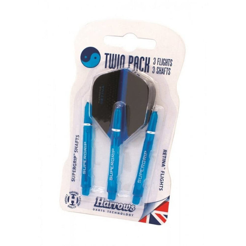 Harrows Twin Pack Dart Flight/Shafts (Aqua)