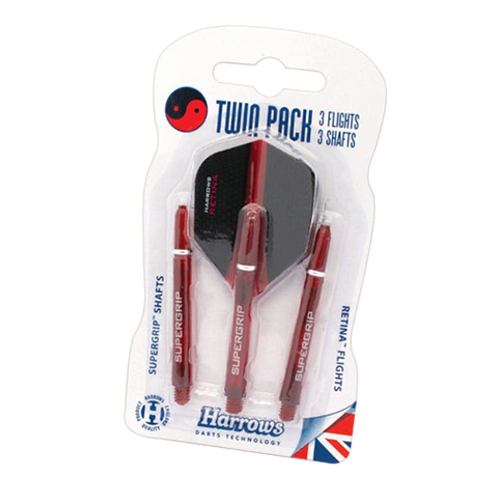 Harrows Twin Pack Dart Flight/Shafts (Red)