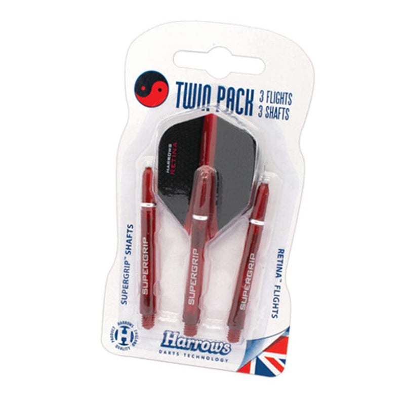 Harrows Twin Pack Dart Flight/Shafts (Red)