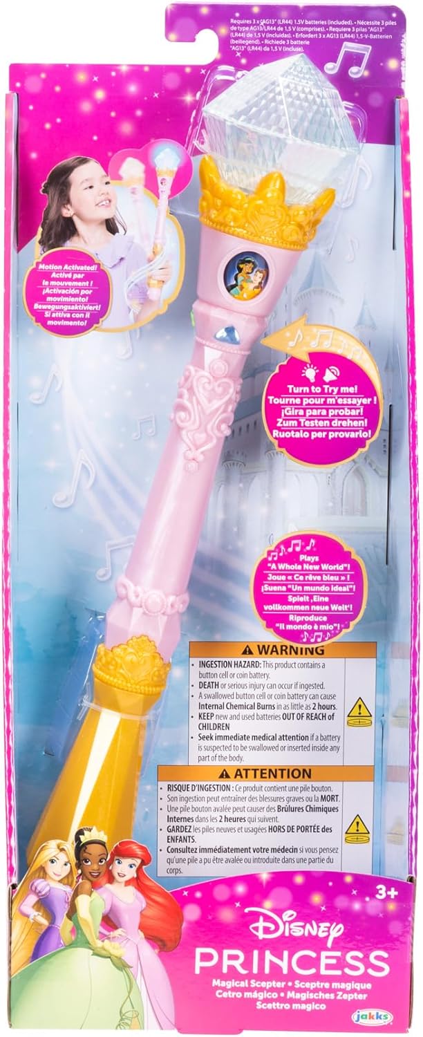 Disney Princess Create Your Magic Accessories, Officially Licensed by Jakks Pacific, Interactive Create Your Magic Princess Scepter and Tiara, Light Up, Ideal Gift for Girls 3+