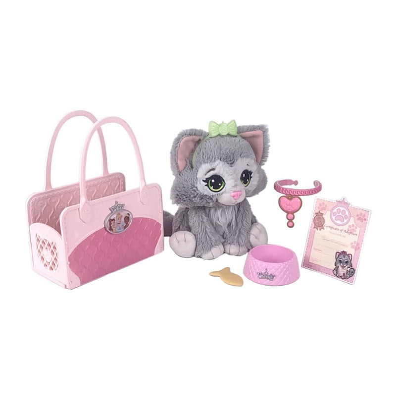 Disney Princess Style Collection My Trendy Kitty & Tote, Officially Licensed by Jakks Pacific, Interactive Animal Toys for Kids, Adorable Plush Kitten & Princess Accessories, Gift for Girls 3+