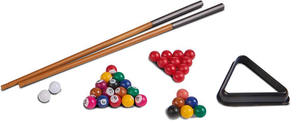 Noris 606167704 Pool Billiard & Snooker, includes 2 cues, 16 billiards and 17 snooker balls and triangle, suitable for children aged 4 and over