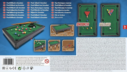 Noris 606167704 Pool Billiard & Snooker, includes 2 cues, 16 billiards and 17 snooker balls and triangle, suitable for children aged 4 and over