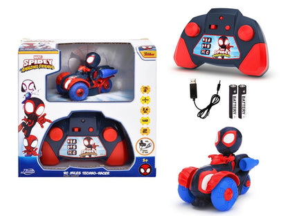 Dickie Toys RC Car RC Spin Techno-Racer with Miles Morales (8 cm) - Remote Controlled Toy Car for Children from 3 Years to Marvel Spidey and His Super Friends, 6 km/h, Includes Remote Control
