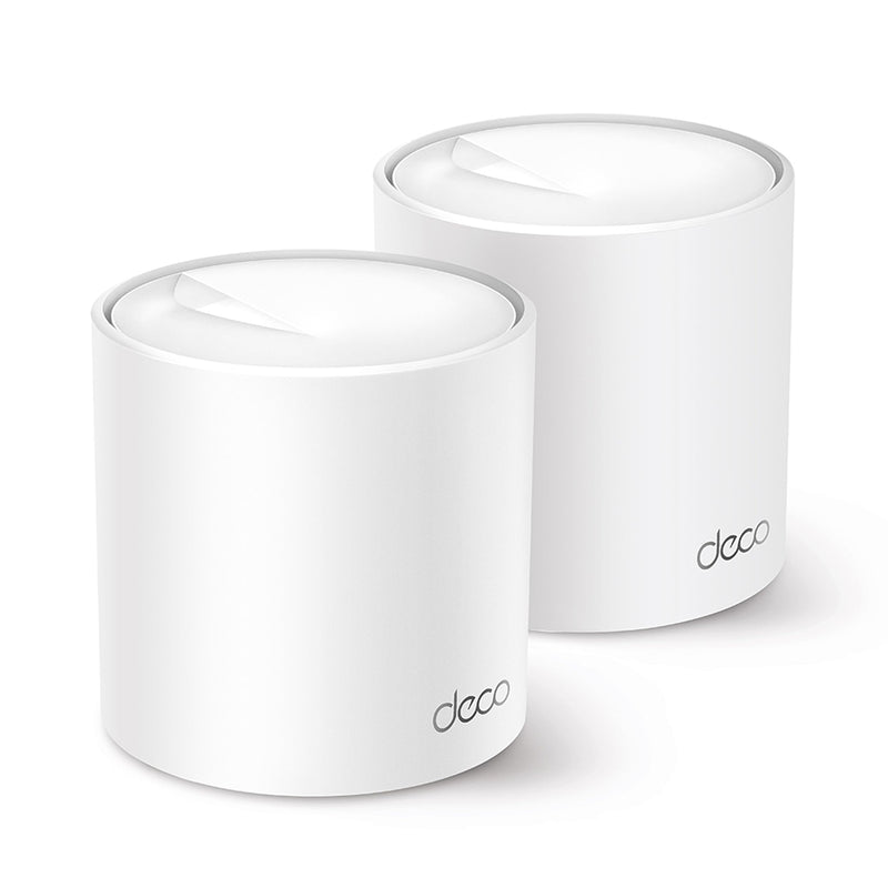 TP-Link Deco X50 Mesh WLAN Set (2-pack), Wi-Fi 6 AX3000 Dualband Router & Repeater, 3x Gigabit-poorten per unit, Aanbevolen voor woningen met 3-4 slaapkamers, Uitgebreide Jeugdbescherming