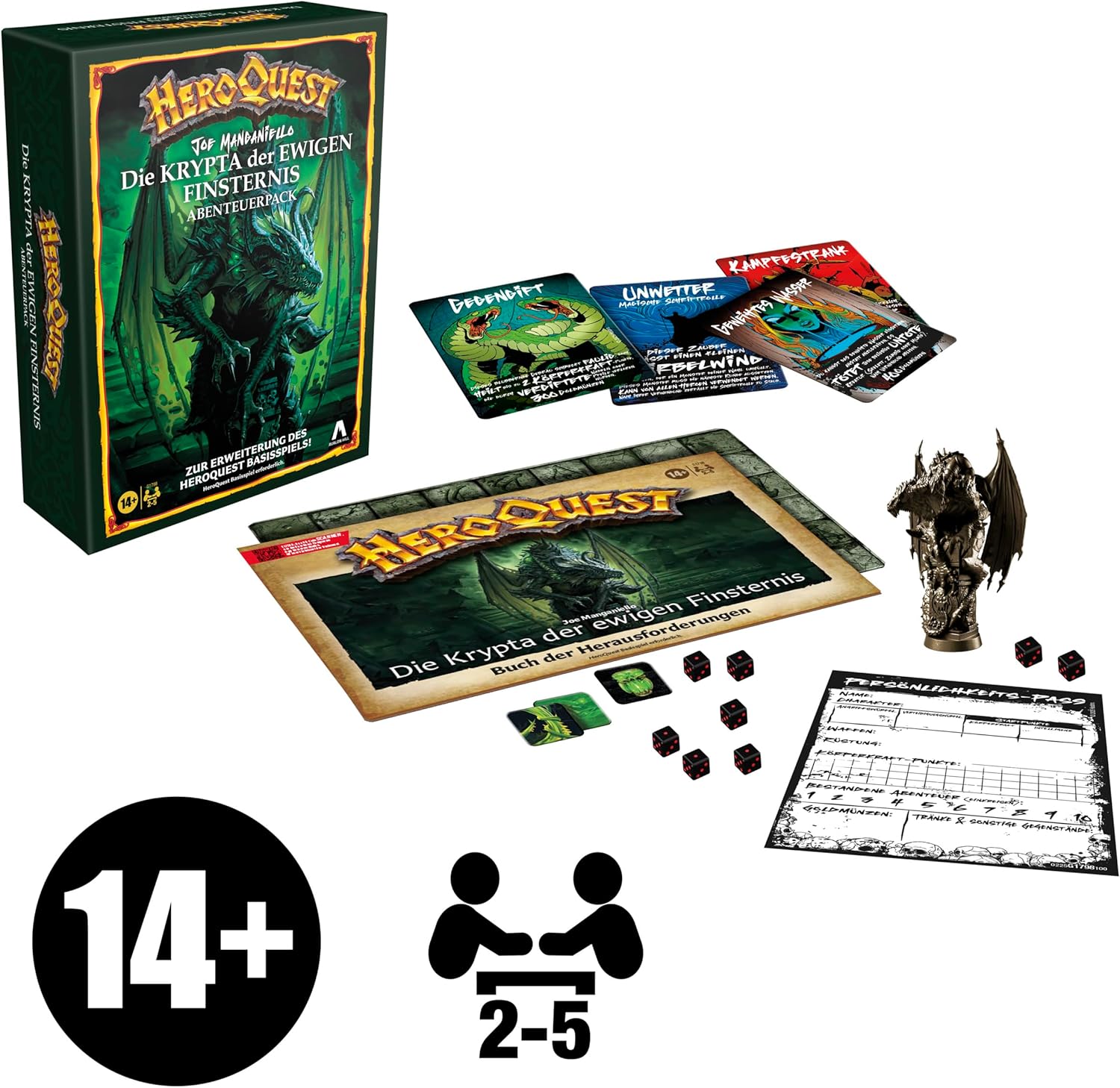 Avalon Hill HeroQuest Joe Manganiello's The Crypt of Perpetual Darkness - Confezione avventura (gioco base HeroQuest