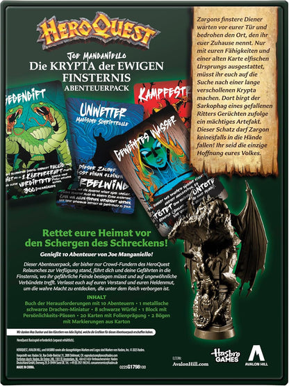 Avalon Hill HeroQuest Joe Manganiello's The Crypt of Perpetual Darkness - Confezione avventura (gioco base HeroQuest
