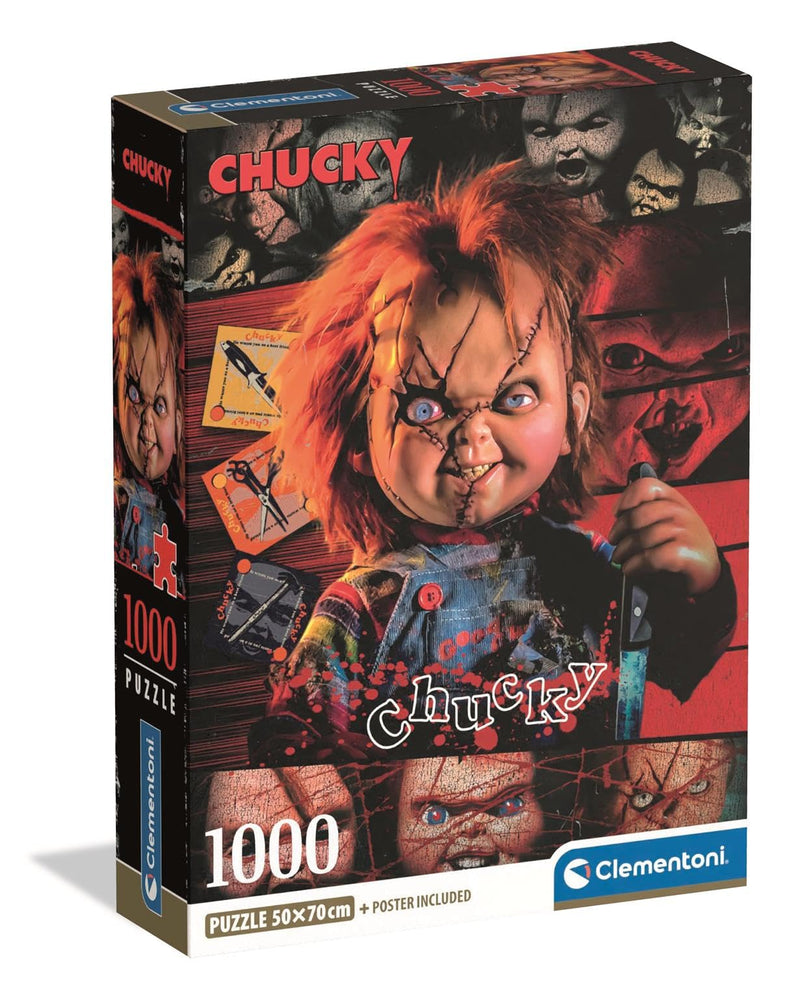 Clementoni Jigsaw Puzzle 1000 pieces, Chucky Horror Movies, Puzzle for Adults, 37099, Made in Italy