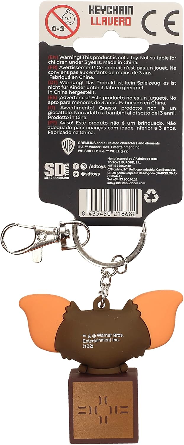 SD toys Gizmo Box Keyring Head Rubber Gremlins, multicoloured, 40 x 100 x 170 mm, Casual
