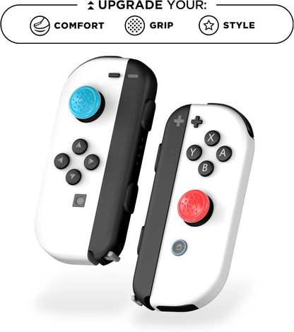KontrolFreek Manopole antiscivolo per controller Nintendo Switch Joy-Con | confezione da 8 | blu/verde/rosso/nero/rosa/viola/arancione