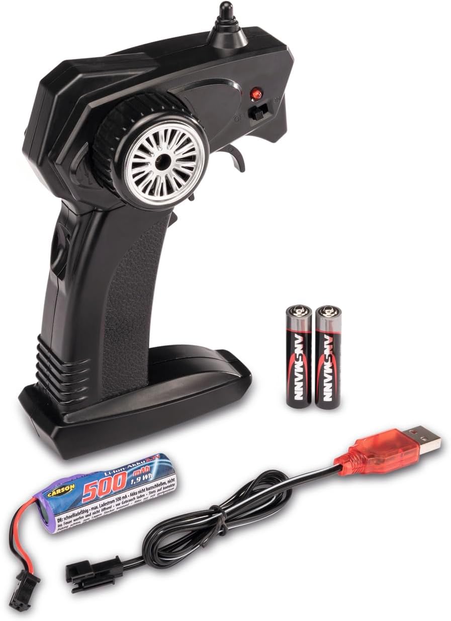 Carson 500404310 1:24 Mercedes Benz SLS AMG 2.4G 100% RTR schwarz - Ferngesteuertes Auto, LED-Beleuchtung, RC Auto, RC Fahrzeug, RC Auto 1:24, Ferngesteuertes Spielzeug