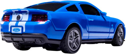 Carson 1:60 Nano Racer Ford Mustang ShelbyGT500 blau - Ferngesteuertes Auto, RC Fahrzeug, Spielzeug für Kinder, Remote Controled, RC Car, 2,4 GHz Fernbedienung
